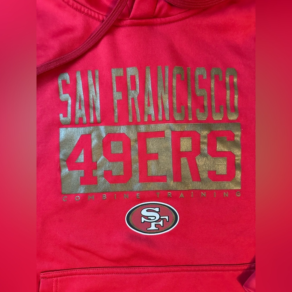 San Francisco 49ers NFL Combine Hoodie Red Pullover Sweatshirt Medium - Picture 3 of 6